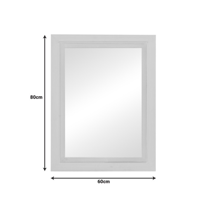 JOLIENE ΚΑΘΡΕΠΤΗΣ INART 60X80X2.1ΕΚ MDF ΣΕ ΛΕΥΚΗ ΑΝΤΙΚΕ-ΦΥΣΙΚΗ ΑΠΟΧΡΩΣΗ 