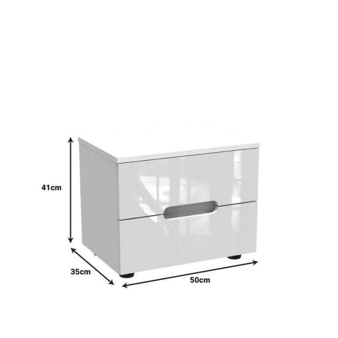 AFINA ΚΟΜΟΔΙΝΟ MDF ΣΕ ΛΕΥΚΗ GLOSSY ΑΠΟΧΡΩΣΗ 50X35X41ΕΚ