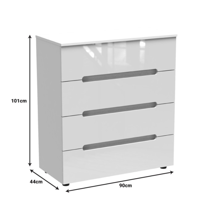 AFINA ΣΥΡΤΑΡΙΕΡΑ MDF 90X44X101ΕΚ ΛΕΥΚΟ GLOSSY 