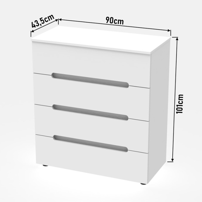 AFINA ΣΥΡΤΑΡΙΕΡΑ MDF 90X44X101ΕΚ ΛΕΥΚΟ GLOSSY 
