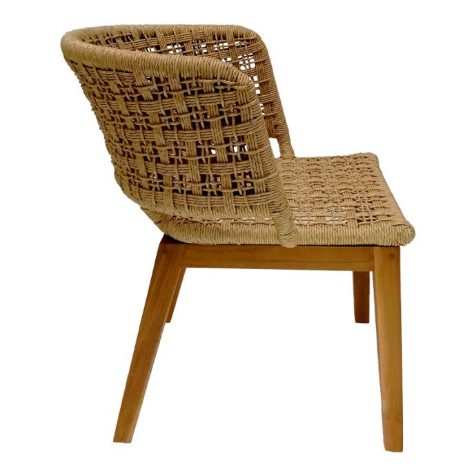 MILOU ΚΑΡΕΚΛΑ 59X65X73ΕΚ TEAK ΞΥΛΟ ΚΑΙ ΣΥΝΘΕΤΙΚΟ ΣΧΟΙΝΙ ΣΕ ΦΥΣΙΚΗ ΑΠΟΧΡΩΣΗ 
