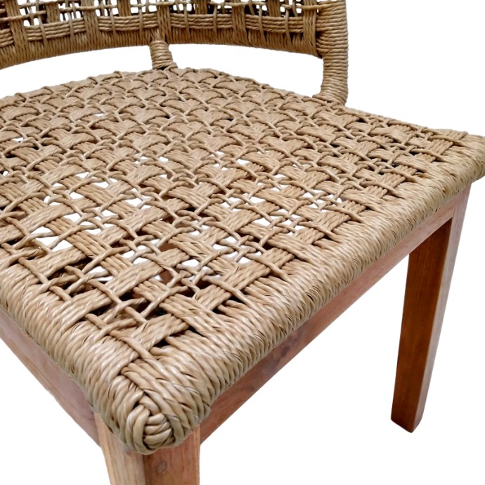 MILOU ΚΑΡΕΚΛΑ 59X65X73ΕΚ TEAK ΞΥΛΟ ΚΑΙ ΣΥΝΘΕΤΙΚΟ ΣΧΟΙΝΙ ΣΕ ΦΥΣΙΚΗ ΑΠΟΧΡΩΣΗ 