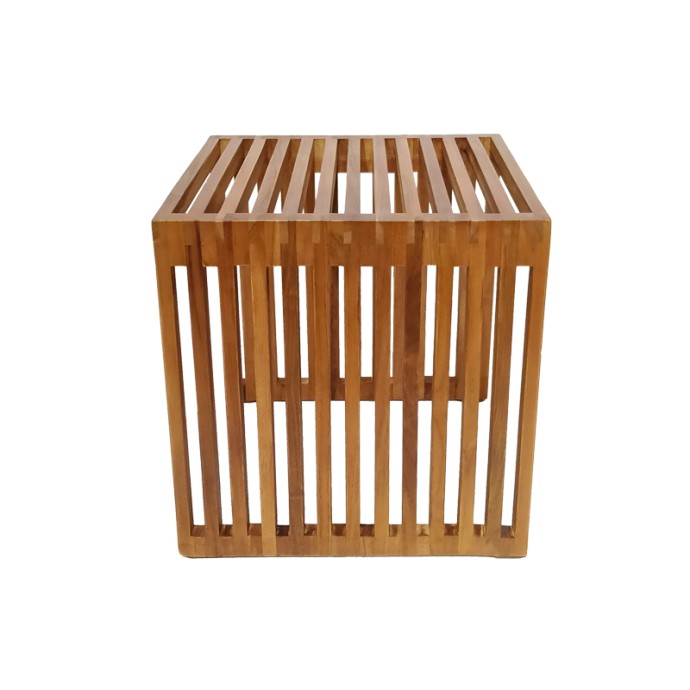 SAIMON ΒΟΗΘΗΤΙΚΟ ΤΡΑΠΕΖΙ 40X40X40ΕΚ TEAK ΞΥΛΟ ΣΕ ΦΥΣΙΚΗ ΑΠΟΧΡΩΣΗ 
