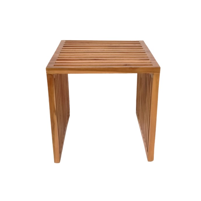 SAIMON ΒΟΗΘΗΤΙΚΟ ΤΡΑΠΕΖΙ 40X40X40ΕΚ TEAK ΞΥΛΟ ΣΕ ΦΥΣΙΚΗ ΑΠΟΧΡΩΣΗ 