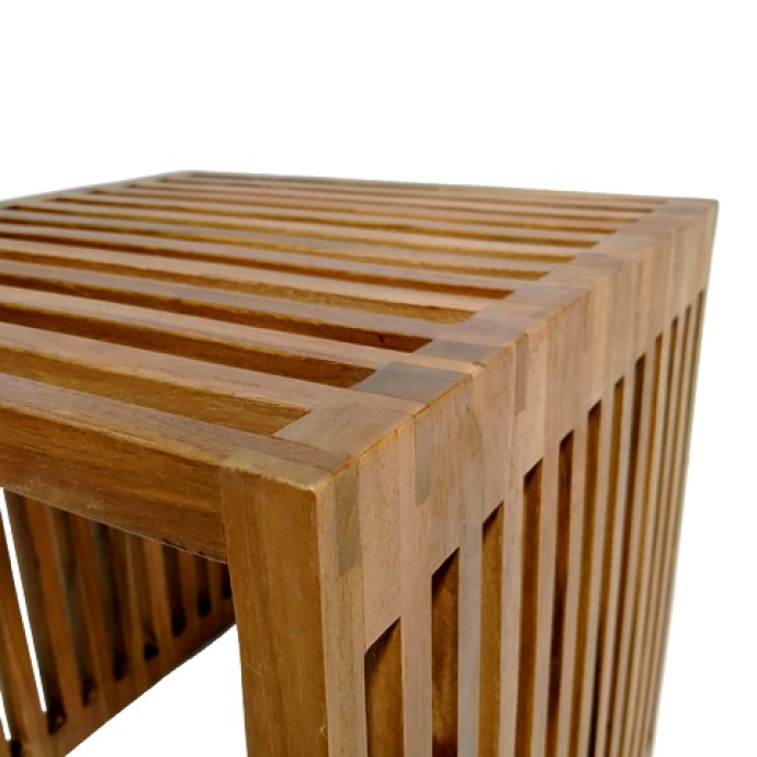 SAIMON ΒΟΗΘΗΤΙΚΟ ΤΡΑΠΕΖΙ 40X40X40ΕΚ TEAK ΞΥΛΟ ΣΕ ΦΥΣΙΚΗ ΑΠΟΧΡΩΣΗ 