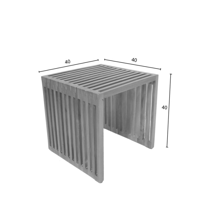 SAIMON ΒΟΗΘΗΤΙΚΟ ΤΡΑΠΕΖΙ 40X40X40ΕΚ TEAK ΞΥΛΟ ΣΕ ΦΥΣΙΚΗ ΑΠΟΧΡΩΣΗ 