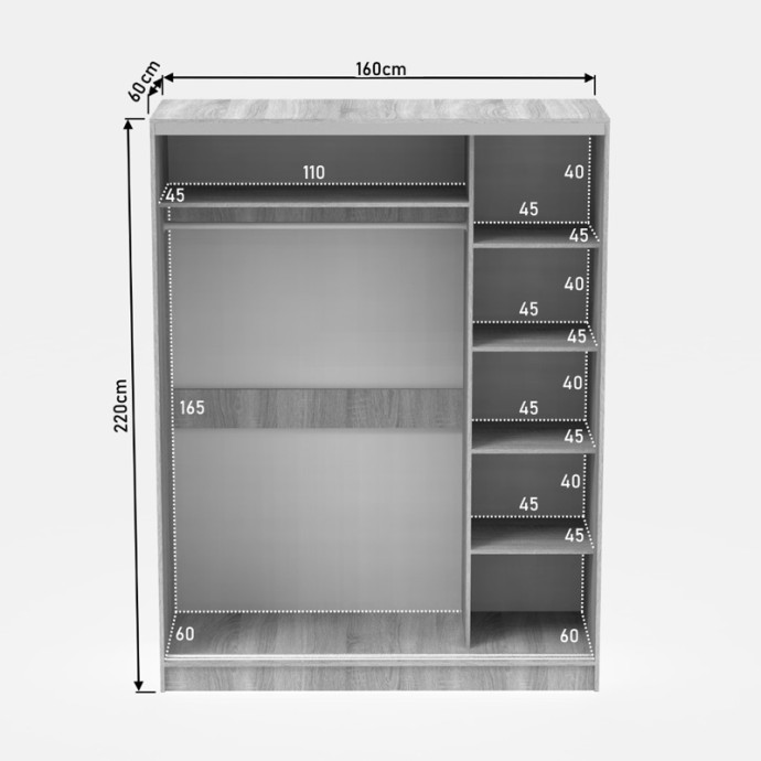 ΝΤΟΥΛΑΠΑ ΔΙΦΥΛΛΗ ΣΥΡΟΜΕΝΗ ΜΕ ΚΑΘΡΕΦΤΗ 160X60X220ΕΚ ΛΕΥΚΗ 