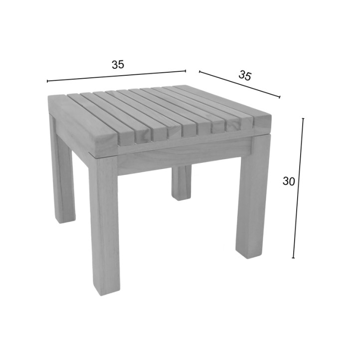 POLY ΤΡΑΠΕΖΙ ΠΑΡΑΛΙΑΣ 35X35X30ΕΚ TEAK ΞΥΛΟ ΣΕ ΦΥΣΙΚΗ ΑΠΟΧΡΩΣΗ 