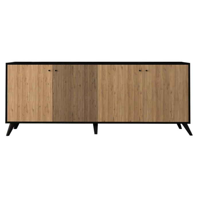 FLIPTER ΜΠΟΥΦΕΣ ΜΕΛΑΜΙΝΗΣ OAK-ΜΑΥΡΟ 180X40X78,6ΕΚ