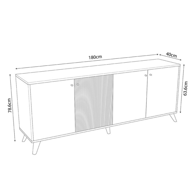FLIPTER ΜΠΟΥΦΕΣ ΜΕΛΑΜΙΝΗΣ OAK-ΜΑΥΡΟ 180X40X78,6ΕΚ