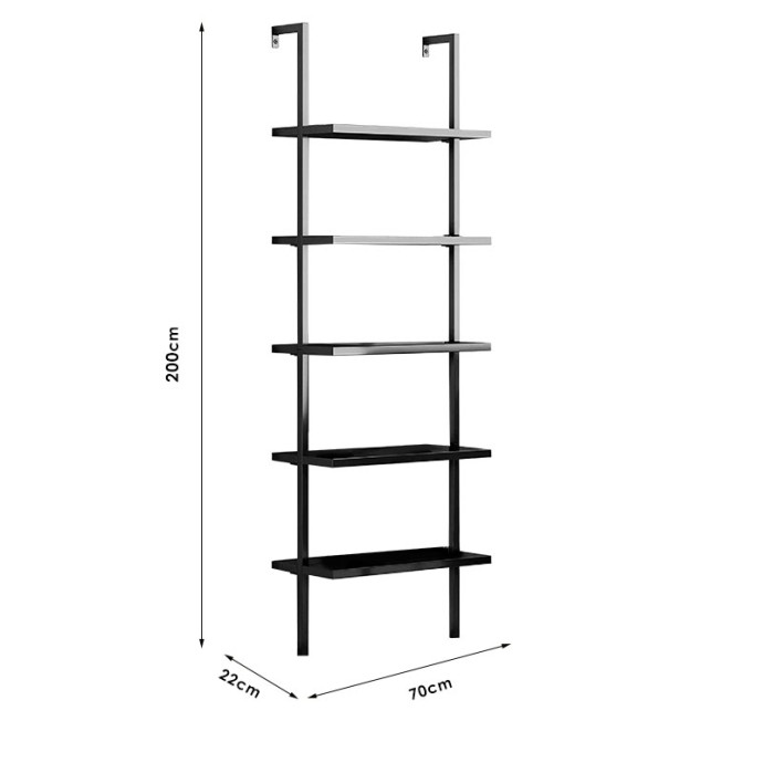 HARRIS ΒΙΒΛΙΟΘΗΚΗ 70x22x200εκ ΜΑΥΡΟ 