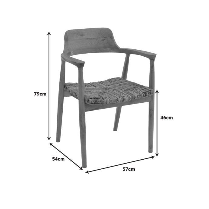 DENVERONE ΠΟΛΥΘΡΟΝΑ 57X54X79ΕΚ ΦΥΣΙΚΟ TEAK ΞΥΛΟ-BANANA ΣΧΟΙΝΙ 
