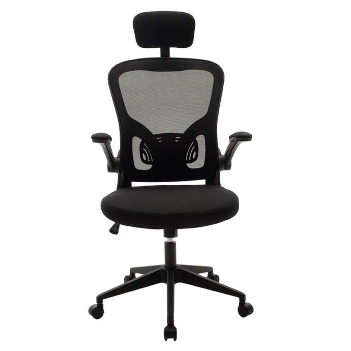 ERGOLINE ΚΑΡΕΚΛΑ ΓΡΑΦΕΙΟΥ ΔΙΕΥΘΥΝΤΗ 61.5x65xY116/125εκ ΥΦΑΣΜΑ MESH ΜΑΥΡΟ
