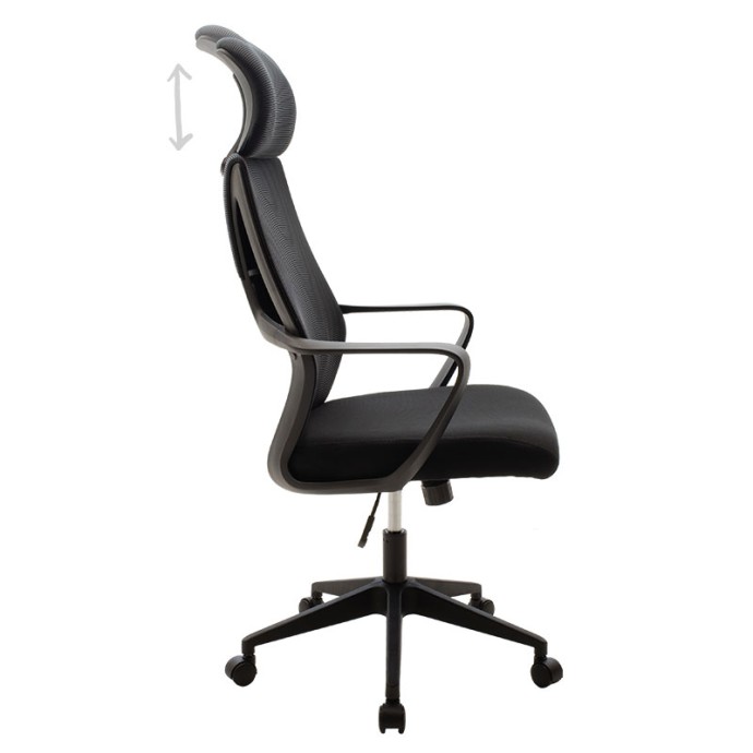DOLPHIN ΚΑΡΕΚΛΑ ΓΡΑΦΕΙΟΥ ΔΙΕΥΘΥΝΤΗ 65,5x64xY117/126εκ. ΥΦΑΣΜΑ MESH ΜΑΥΡΟ