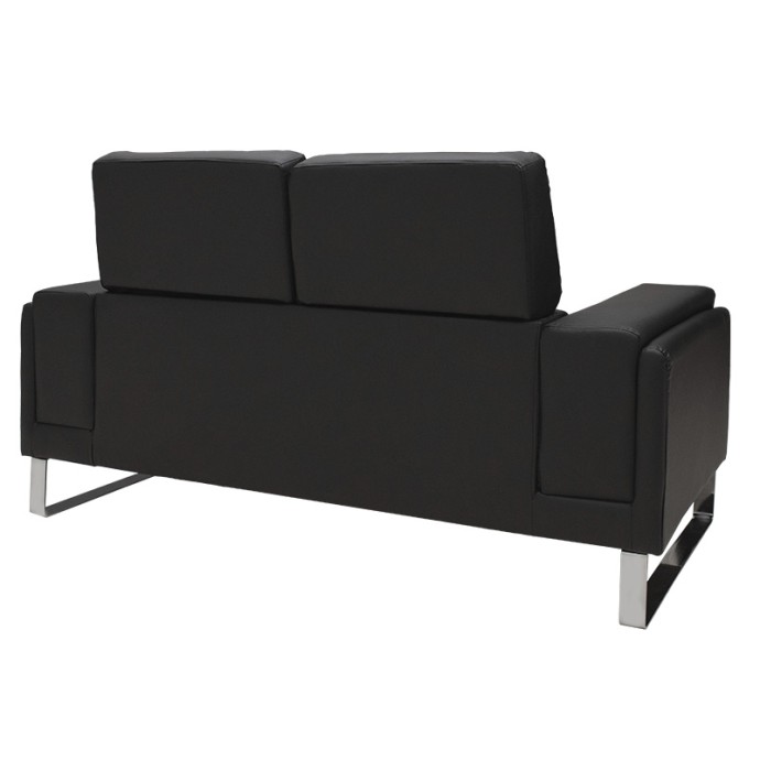 SHEA 2ΘΕΣΙΟΣ ΚΑΝΑΠΕΣ 158x80x87εκ PU ΜΑΥΡΟ-INOX 