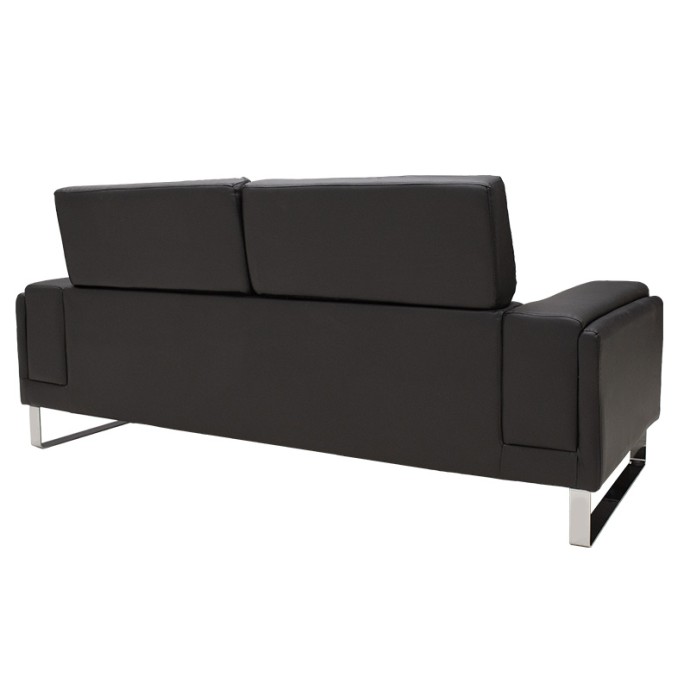SHEA 3ΘΕΣΙΟΣ ΚΑΝΑΠΕΣ 198X80X87ΕΚ PU ΜΑΥΡΟ-INOX 