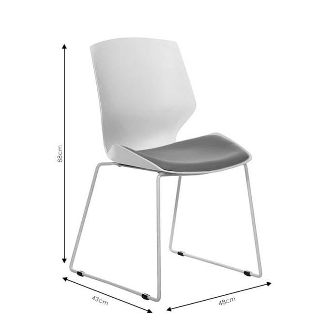 GENUINE ΚΑΡΕΚΛΑ ΓΡΑΦΕΙΟΥ ΕΠΙΣΚΕΠΤΗ 48x43xY88cm PP ΛΕΥΚΟ-ΓΚΡΙ