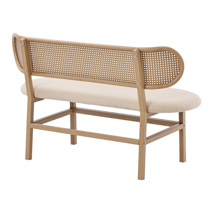 ENRICO 2ΘΕΣΙΟΣ ΚΑΝΑΠΕΣ 121x51.5x75εκ ΦΥΣΙΚΟ PE RATTAN-ΜΠΕΖ ΥΦΑΣΜΑ-ΦΥΣΙΚΟ ΜΕΤΑΛΛΟ