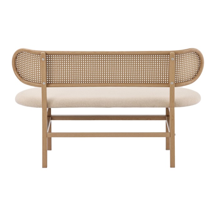 ENRICO 2ΘΕΣΙΟΣ ΚΑΝΑΠΕΣ 121x51.5x75εκ ΦΥΣΙΚΟ PE RATTAN-ΜΠΕΖ ΥΦΑΣΜΑ-ΦΥΣΙΚΟ ΜΕΤΑΛΛΟ