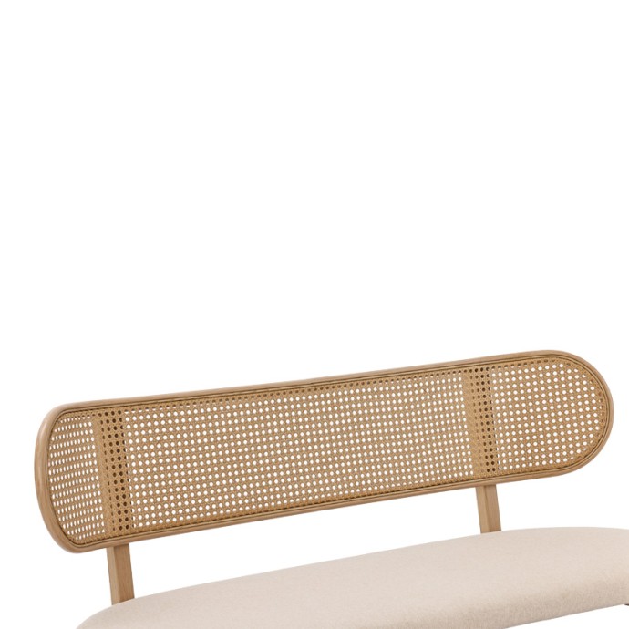ENRICO 2ΘΕΣΙΟΣ ΚΑΝΑΠΕΣ 121x51.5x75εκ ΦΥΣΙΚΟ PE RATTAN-ΜΠΕΖ ΥΦΑΣΜΑ-ΦΥΣΙΚΟ ΜΕΤΑΛΛΟ