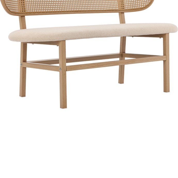 ENRICO 2ΘΕΣΙΟΣ ΚΑΝΑΠΕΣ 121x51.5x75εκ ΦΥΣΙΚΟ PE RATTAN-ΜΠΕΖ ΥΦΑΣΜΑ-ΦΥΣΙΚΟ ΜΕΤΑΛΛΟ