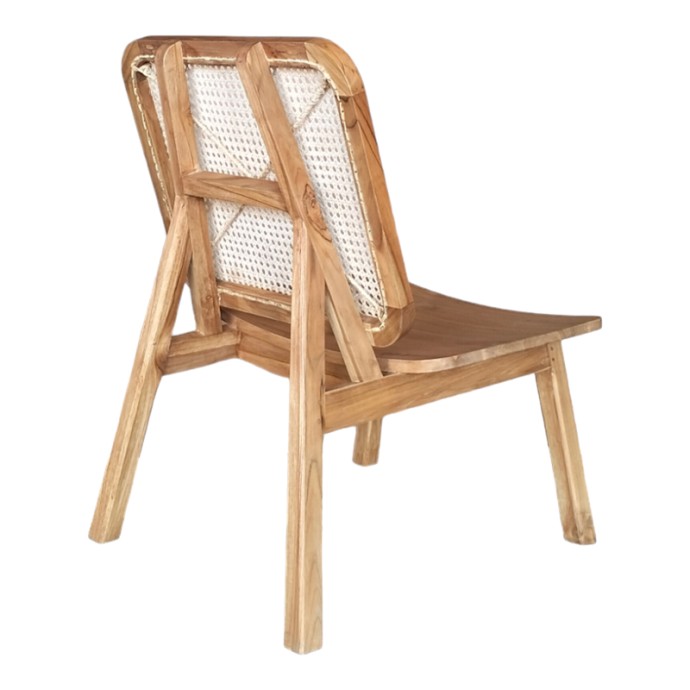 VIBORG ΚΑΡΕΚΛΑ 60X75X87ΕΚ ΦΥΣΙΚΟ TEAK ΞΥΛΟ-ΦΥΣΙΚΟ RATTAN 