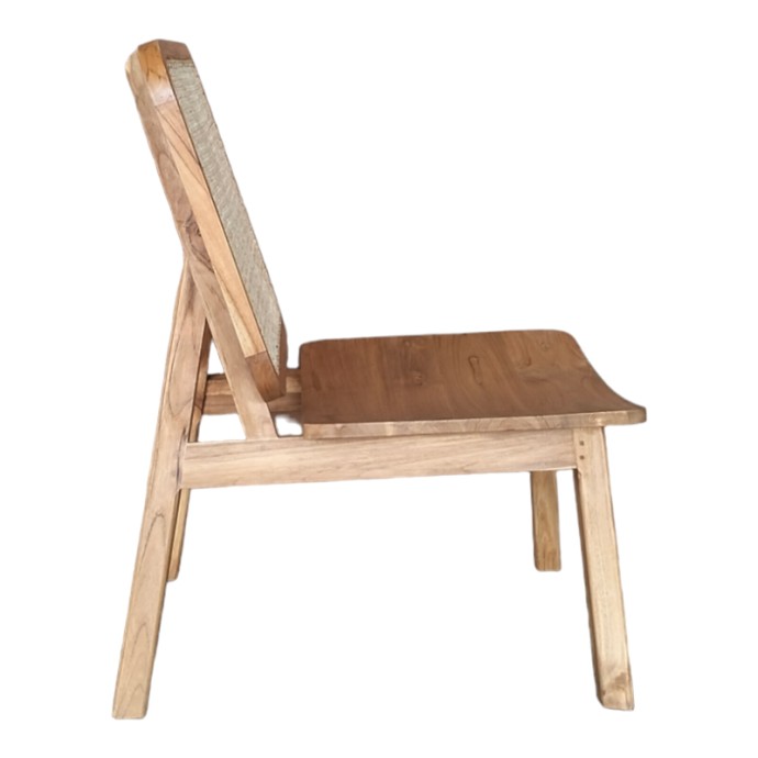 VIBORG ΚΑΡΕΚΛΑ 60X75X87ΕΚ ΦΥΣΙΚΟ TEAK ΞΥΛΟ-ΦΥΣΙΚΟ RATTAN 