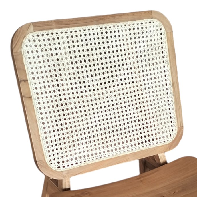 VIBORG ΚΑΡΕΚΛΑ 60X75X87ΕΚ ΦΥΣΙΚΟ TEAK ΞΥΛΟ-ΦΥΣΙΚΟ RATTAN 