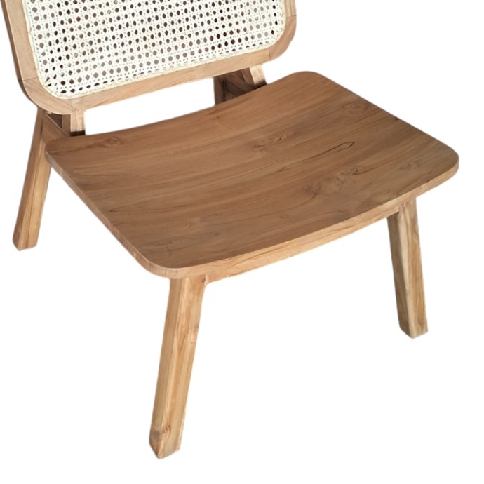 VIBORG ΚΑΡΕΚΛΑ 60X75X87ΕΚ ΦΥΣΙΚΟ TEAK ΞΥΛΟ-ΦΥΣΙΚΟ RATTAN 