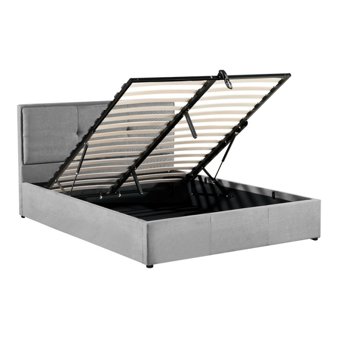 SONNIE ΚΡΕΒΑΤΙ ΔΙΠΛΟ (ΓΙΑ ΣΤΡΩΜΑ 150X200ΕΚ) ΜΕ ΑΠΟΘΗΚΕΥΤΙΚΟ ΧΩΡΟ ΥΦΑΣΜΑ ΑΝΘΡΑΚΙ 