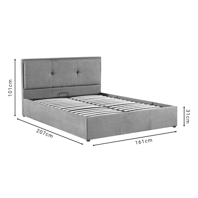 SONNIE ΚΡΕΒΑΤΙ ΔΙΠΛΟ (ΓΙΑ ΣΤΡΩΜΑ 150X200ΕΚ) ΜΕ ΑΠΟΘΗΚΕΥΤΙΚΟ ΧΩΡΟ ΥΦΑΣΜΑ ΑΝΘΡΑΚΙ 