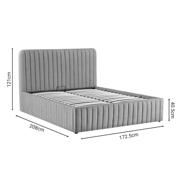 ZILIN ΚΡΕΒΑΤΙ ΔΙΠΛΟ (ΓΙΑ ΣΤΡΩΜΑ 160X200ΕΚ) ΥΦΑΣΜΑ ΓΚΡΙ-ΜΠΕΖ 