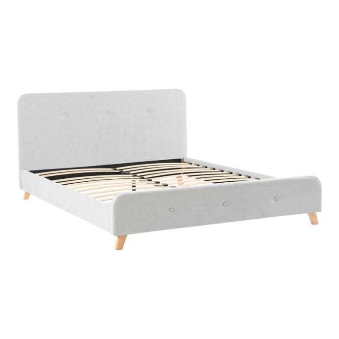 RESTEL ΚΡΕΒΑΤΙ ΔΙΠΛΟ (ΓΙΑ ΣΤΡΩΜΑ 160x200)ΥΦΑΣΜΑ ΓΚΡΙ 