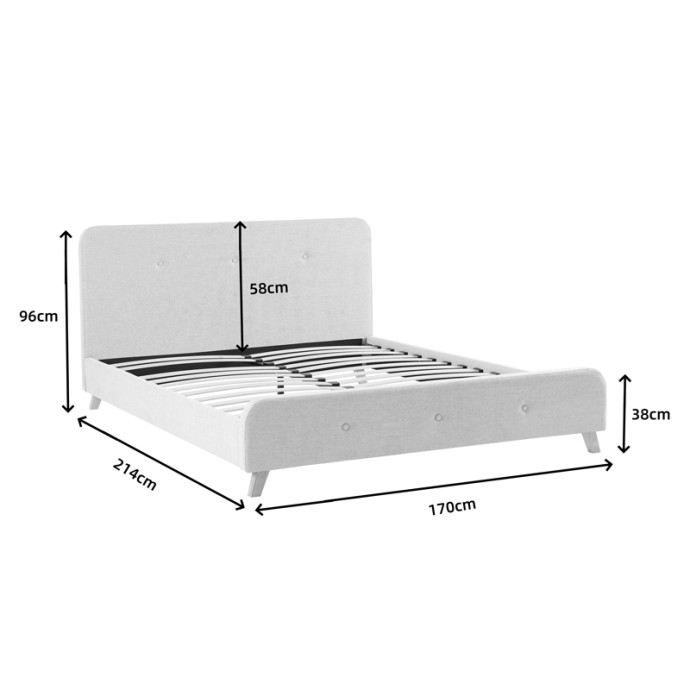 RESTEL ΚΡΕΒΑΤΙ ΔΙΠΛΟ (ΓΙΑ ΣΤΡΩΜΑ 160x200)ΥΦΑΣΜΑ ΓΚΡΙ 