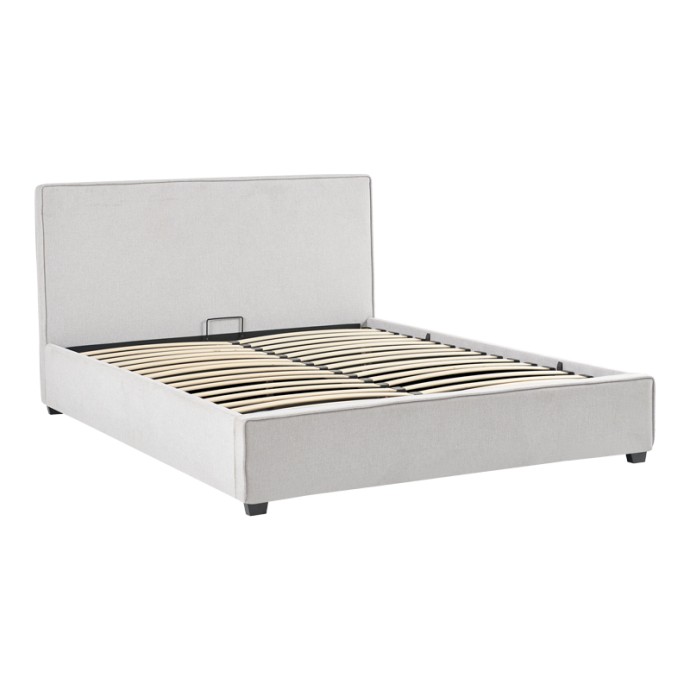 BEDKA ΚΡΕΒΑΤΙ ΔΙΠΛΟ (ΓΙΑ ΣΤΡΩΜΑ 160x200cm) ΥΦΑΣΜΑ ΓΚΡΙ 