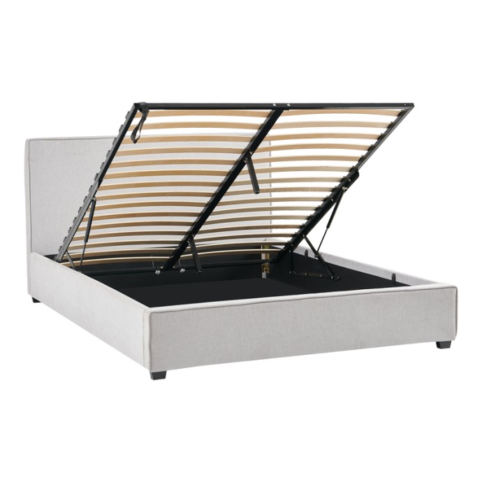 BEDKA ΚΡΕΒΑΤΙ ΔΙΠΛΟ (ΓΙΑ ΣΤΡΩΜΑ 160x200cm) ΥΦΑΣΜΑ ΓΚΡΙ 