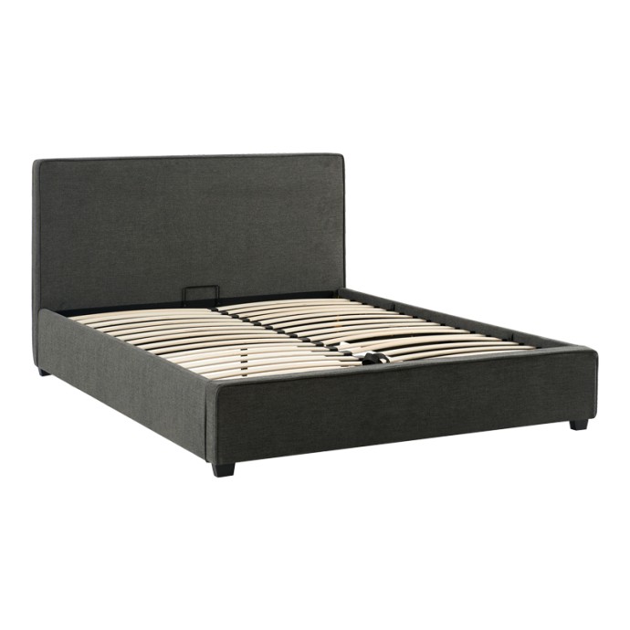 BEDKA ΔΙΠΛΟ ΚΡΕΒΑΤΙ (ΓΙΑ ΣΤΡΩΜΑ 160x200cm) ΥΦΑΣΜΑ ΑΝΘΡΑΚΙ 