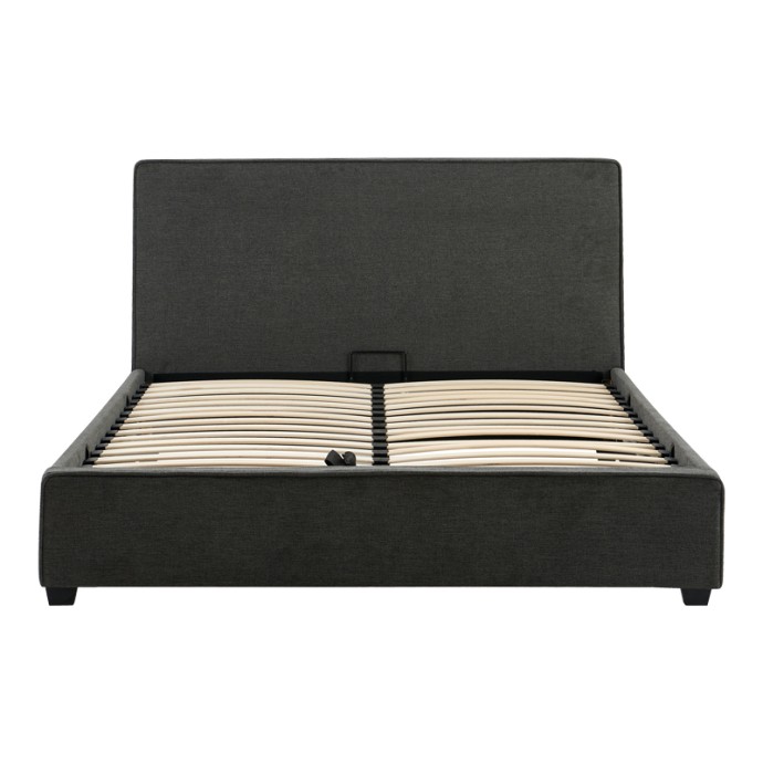 BEDKA ΔΙΠΛΟ ΚΡΕΒΑΤΙ (ΓΙΑ ΣΤΡΩΜΑ 160x200cm) ΥΦΑΣΜΑ ΑΝΘΡΑΚΙ 
