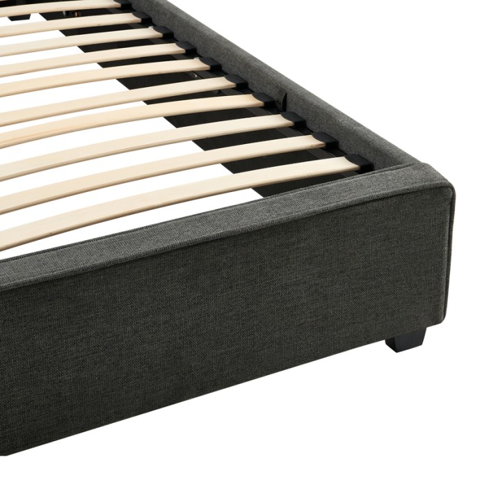 BEDKA ΔΙΠΛΟ ΚΡΕΒΑΤΙ (ΓΙΑ ΣΤΡΩΜΑ 160x200cm) ΥΦΑΣΜΑ ΑΝΘΡΑΚΙ 