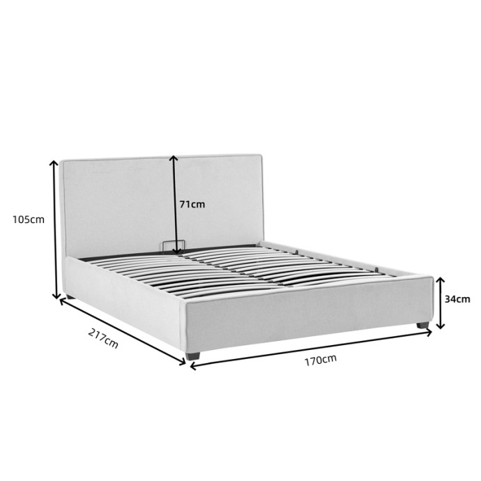 BEDKA ΔΙΠΛΟ ΚΡΕΒΑΤΙ (ΓΙΑ ΣΤΡΩΜΑ 160x200cm) ΥΦΑΣΜΑ ΑΝΘΡΑΚΙ 