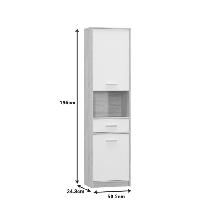 LETTO ΝΤΟΥΛΑΠΑ ΣΤΗΛΗ 50,2X34,3X195ΕΚ OAK - ΛΕΥΚΟ ΜΑΤ ΑΠΟΧΡΩΣΗ 