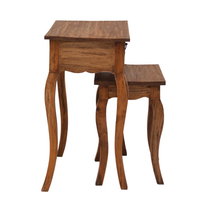 NESTO ΚΟΝΣΟΛΑ 55x35xY65cm ΜΕ ΒΟΗΘΗΤΙΚΟ ΤΡΑΠΕΖΑΚΙ 40x30xY46cm ΣΕΤ 2 ΤΕΜ ΦΥΣΙΚΟ ΑΝΤΙΚΕ ΜΑΟΝΙ ΞΥΛΟ