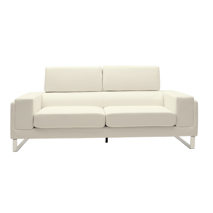 SHEA 3ΘΕΣΙΟΣ ΚΑΝΑΠΕΣ 198x80x87εκ PU IVORY-INOX 