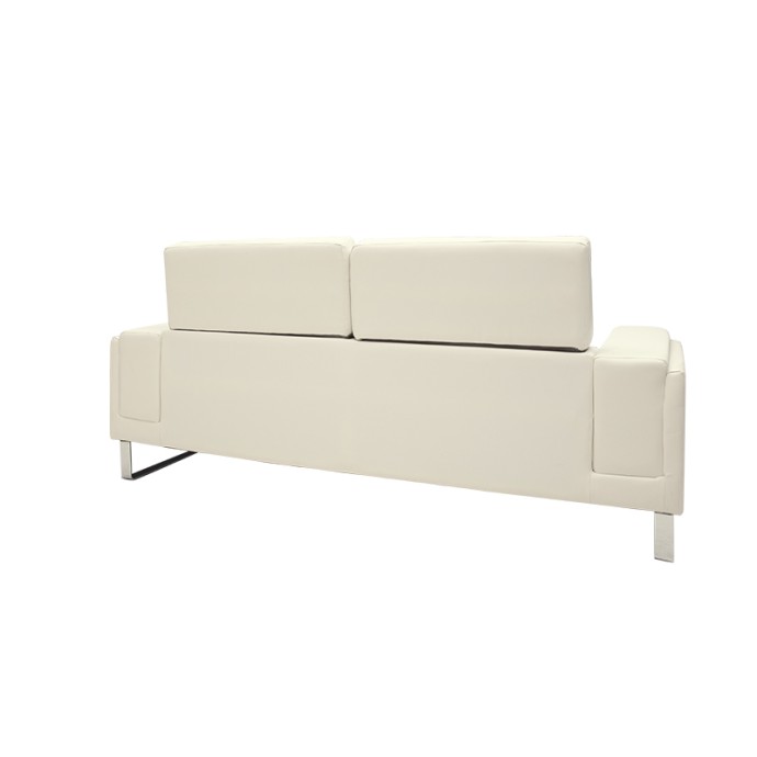 SHEA 3ΘΕΣΙΟΣ ΚΑΝΑΠΕΣ 198x80x87εκ PU IVORY-INOX 