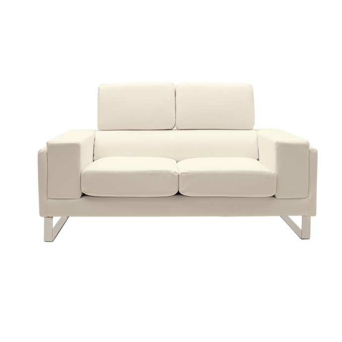 SHEA 2ΘΕΣΙΟΣ ΚΑΝΑΠΕΣ 158x80x87εκ PU IVORY-INOX