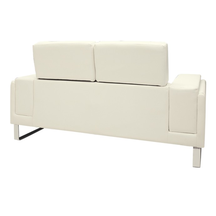 SHEA 2ΘΕΣΙΟΣ ΚΑΝΑΠΕΣ 158x80x87εκ PU IVORY-INOX