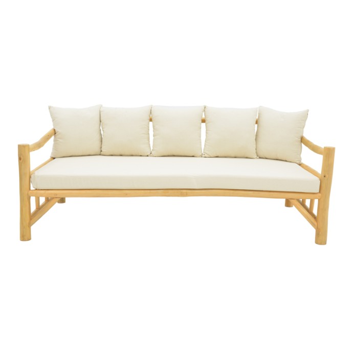 ΚΑΝΑΠΕΣ ROZIANA 210X100X80ΕΚ ΦΥΣΙΚΟ TEAK ΞΥΛΟ 