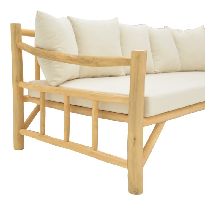 ΚΑΝΑΠΕΣ ROZIANA 210X100X80ΕΚ ΦΥΣΙΚΟ TEAK ΞΥΛΟ 