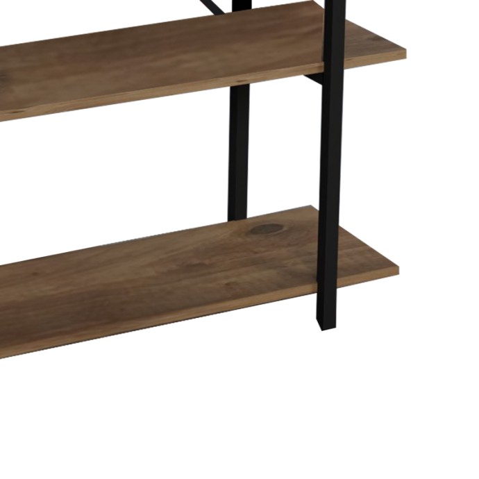 ΒΙΒΛΙΟΘΗΚΗ RESON 120X34X180ΕΚ OAK ΜΕΛΑΜΙΝΗΣ-ΜΑΥΡΟ ΜΕΤΑΛΛΟ 
