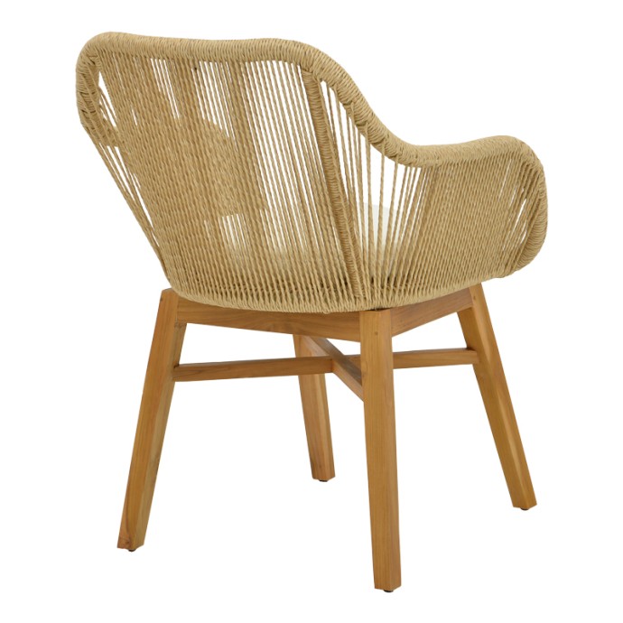 ΠΟΛΥΘΡΟΝΑ KALIE 60X61X80ΕΚ TEAK ΞΥΛΟ ΚΑΙ PE ΣΧΟΙΝΙ ΣΕ ΦΥΣΙΚΗ-ΜΠΕΖ ΑΠΟΧΡΩΣΗ ΜΕ ΜΑΞΙΛΑΡΙ 